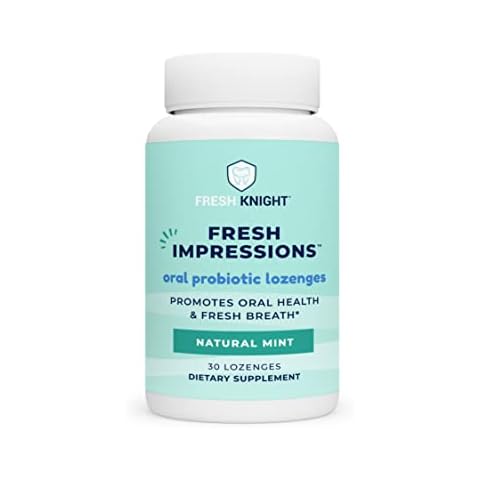 Oral Probiotics, Chewable Oral Probiotic for Bad Breath, Halitosis, Teeth, and Gum Health, Fresh Impressions, Oral Probiotic Lozenges, Contains Blis K12, Mint Flavored, Sugar Free, 1 Pack (30ct) Cover