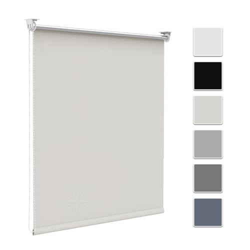 Zarnan Store Enrouleur Occultant sans Perçage, Beige 35l x 170L cm, Isolant Thermique pour Fenêtre ou Porte, Facile à Installer, Protéger Votre Vie...