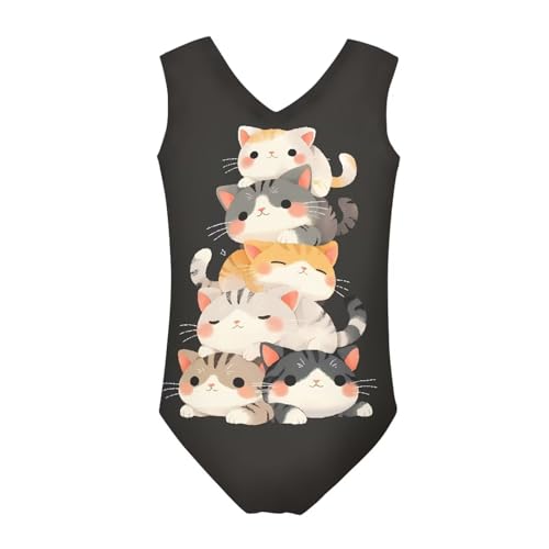 Image of Biyejit Girls Leotards Dance Sport Wear Gymnastics One-Piece Swimwear for Kids 3-14 Years