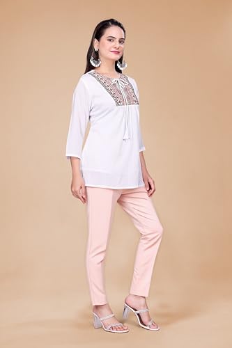 Image of Women's Casual Floral Printed Shirt | Button-Down Collar Three-Quarter Sleeve Top | Stylish Trendy Printed Shirt for Women | Relaxed Fit Cotton Shirts | Western Style Tops