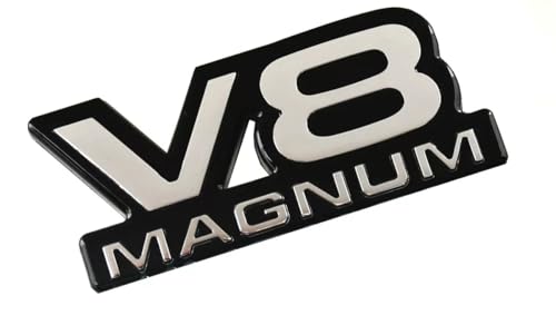 Image of Door Side Emblem 3D Badge Logo Stickers Nameplate Replacement for 1994-2000 V8 Magnum 2Pcs (Chrome Black)