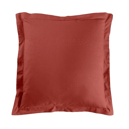 Douceur d'Intérieur, Taie d'oreiller (63 x 63 cm) Lina Terracotta, 100% Coton