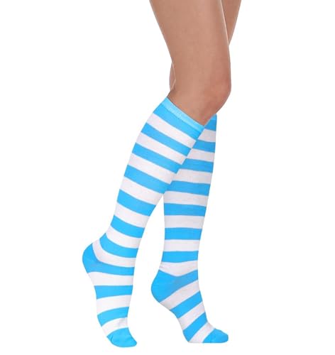 Image of Striped Knee High Socks for Women Outdoor Sport Athletic Stripe Casual Tube Socks
