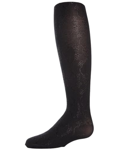 MeMoi Girls' Shiny Floral Vine Tights2