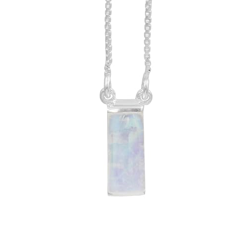Collier solitaire en pierre de lune, fini les bijoux qui ternissent avec l'argent 925