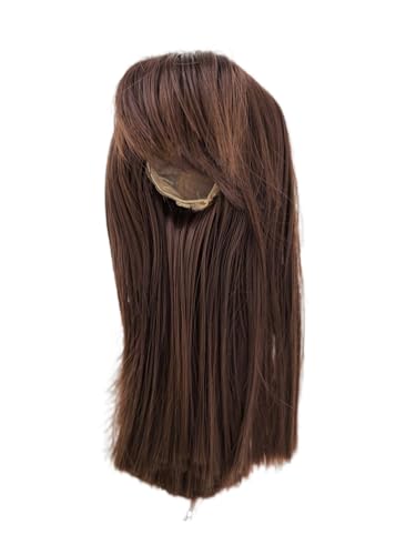1/8 bjd sd Wig Head Circumference 5.5-6inch(14-15cm) high Temperature Fiber Diagonal Bangs Long Straight Coffee Hair
