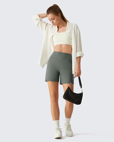 Image of G4Free EverGoing Women's Casual Shorts High Waisted 4'' / 5'' Comfy Shorts with Pockets for Yoga Workout Lounge