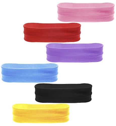 Mini Skater 6 Pack Fashion Colorful Yoga Headband Sports Workout Travel Accessories Elastic Soft Comfortable Stretch Ribbon for Teens Women Adults