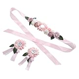 [VERDANVERSE] マタニティサッシュベルト フラワーデザイン 妊娠中 写真撮影用小道具 ベビーシャワー パーティー ジェンダーレ 集い マタニティドレス用 調節可能な 柔らかい素材