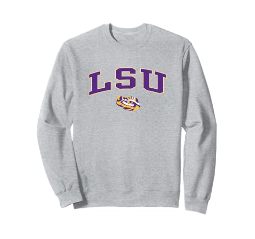 LSU Tigers Arch Over Heather Gray Officially Licensed Sweatshirt Small