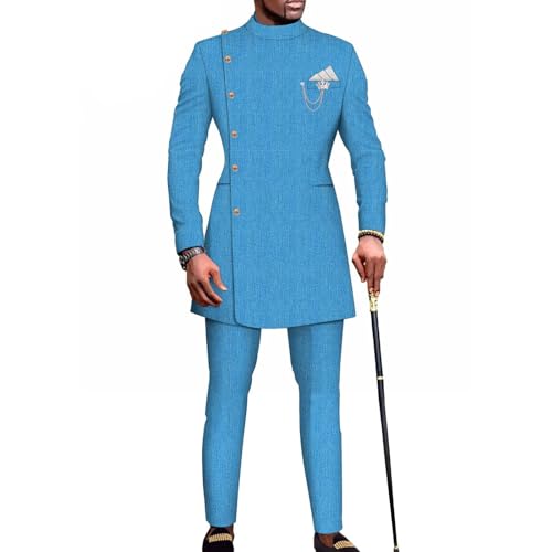 African Suits for Men 2 Piece Set African Blazer and Pant Mens Dashiki Outfits Formal Attire