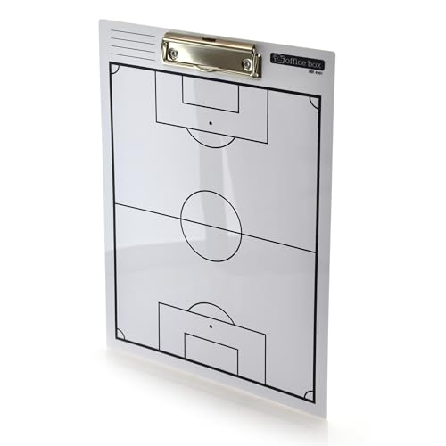 office box Soporte Táctico para Entrenador con Pinza para Papeles, Ahora Más Ancho y Resistente impresión por ambas Caras, Ligero y Flexible Pero sólido, Pinza metálica con Colgador by (Fútbol)