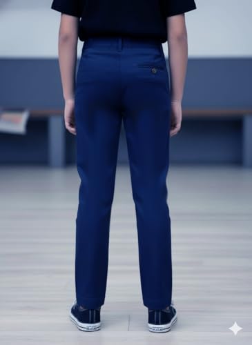 Image of A.T.U.N. (ALL THINGS UBER NICE) Boys Regular Fit Formal Chinos | Smart School & Occasion Wear Bottoms | Smooth, Comfortable & Tailored Look Pants