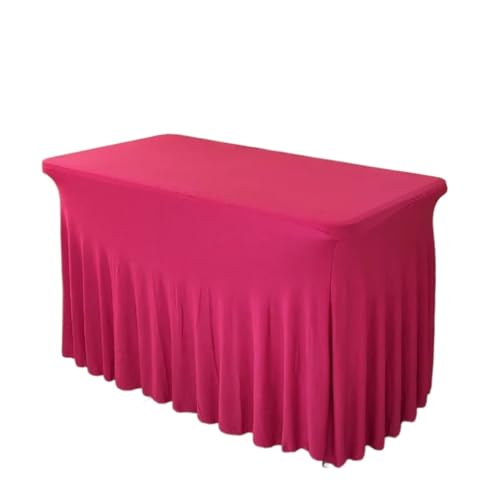 SHENJMAI Manteles de mesa rectangulares elásticos, mesas largas, fundas lavables resistentes a las arrugas, mesa equipada de 6 pies, 4 pies y 8 pies (fucsia, 244 x 76 x 76 cm)