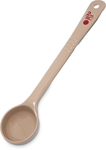 Carlisle 436006 Solid Long Handle Portion Control Spoon, 2 oz, Beige