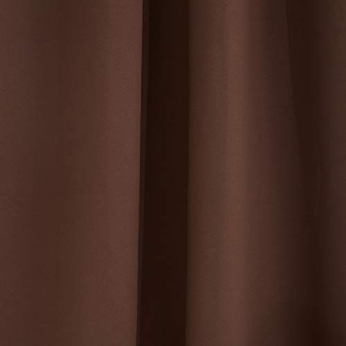 Image of Swayam 100% Blackout Polyester Window Curtain for Living Room & Bedroom | 5 Feet | Room Darkening Curtain with Eyelets | Pack of 2 | Solid Design - Brown