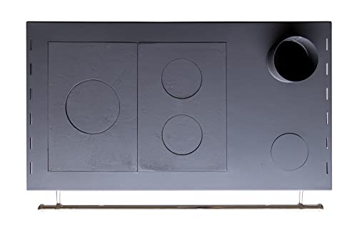 Foto von EEK A+ Kaminofen mit Backfach und Herdplatte Pracktik Lux Anthrazit RAL 7016 RECHTS Holzofen 9,5 kW Kamin Ofen Dauerbrandofen Werkstattofen Schwedenofen Hüttenofen Heizofen
