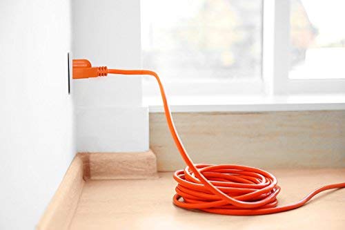 25 Feet Triangular 3 Outlet Heavy Duty Extension Cord Power Splitter 16AWG Indoor Outdoor Use - Orange - ETL Certified - Thumbnail 3