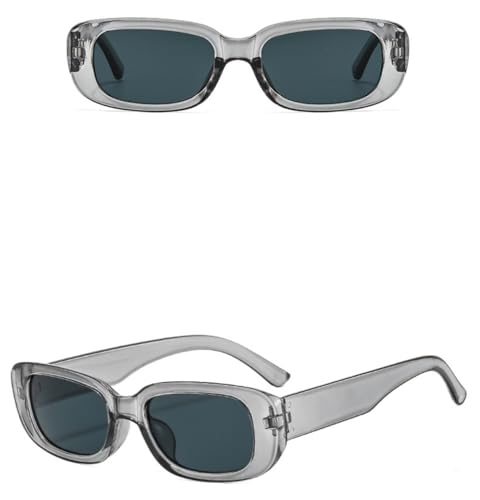 Image of IKANOO Retro Rectangle Sunglasses for Women Men Small Square Frame Trendy Y2K 90's Black Sunglasses