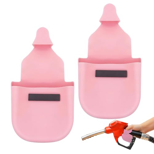 hinbkenla 2 Pcs Gas Pump Glove Gas Gloves For Gasoline Pump Safe Siliconee Pal For Gas Fuel Gloves Protect Hands From Filthy Reusable Glove Magnetic Durable And Universalpink