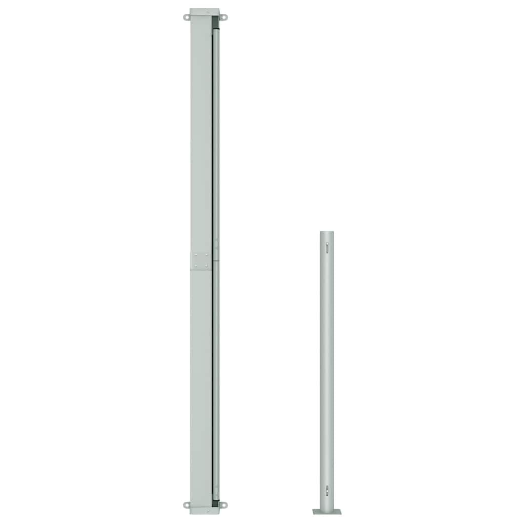 Tenda Laterale Estensibile per Esterni, Grigio 180x500 cm, Tessuto Poliestere UV e Acciaio, Frangivista Balcone con Avvolgimento Automatico, Separe da Giardino e Patio