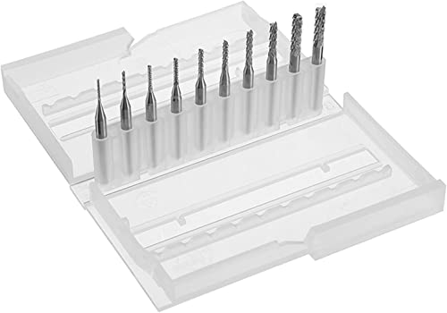 Brewix Carbide Milling Cutter 10 Pieces/Set Of 1/8" 0.8-3.175Mm Pcb Engraving Tool Cnc End Mill Bit Tool Milling Cutter For Rotating Tools Hobbing #TOP4