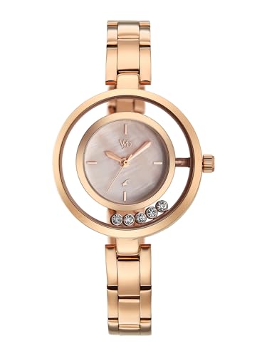Image of Fastrack Vyb Starlet with Quartz Analog Rose Mother of Pearl Dial Rose Gold Stainless Steel Strap Watch for Girls - FV60116WM01W