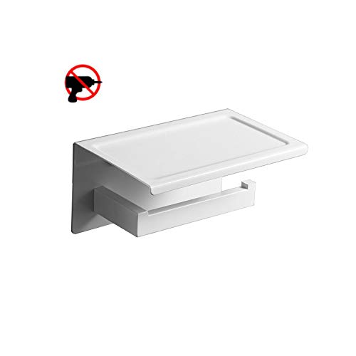 Preisvergleich Produktbild Leekayer 304 Edelstahl Toilettenpapierhalter Ohne Bohren,Weiß Selbstklebender 3M-Kleber, Es Besteht Keine Sturzgefahr 19 cm WC Rollenhalter Wandmontage