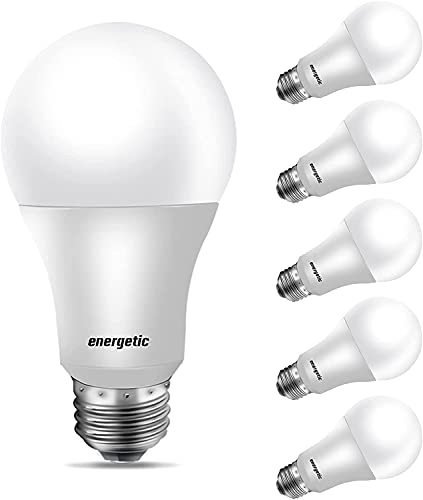Energetic A19 LED Dimmable Light Bulbs, 100 Watt Equivalent 2700K Soft White 13.5W 1600lm, CRI80+, 15000Hrs, 6 Packï¼ŒUL Listed