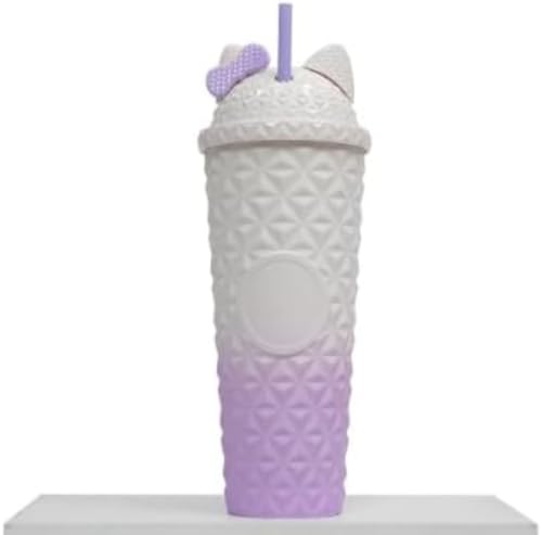 Citybaby 二重層プラスチックストローカップ 大容量ストロー ストロー 透明な二重構造の蓋付き 耐熱 洗いやすい かわいい漏れ防止ウォーターボトル プラスチックジュース ドリアン ダイヤモンド 大容量クリエイティブストローカップ (H) [並行輸入品