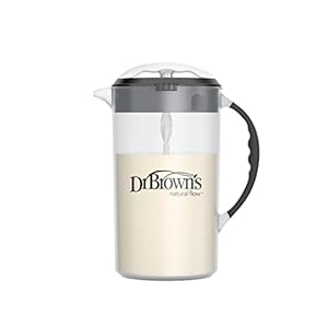 Dr. Brown’s Baby Formula Mixing Pitcher with Adjustable Stopper, Locking Lid, & No Drip Spout, 32oz, BPA Free, Black