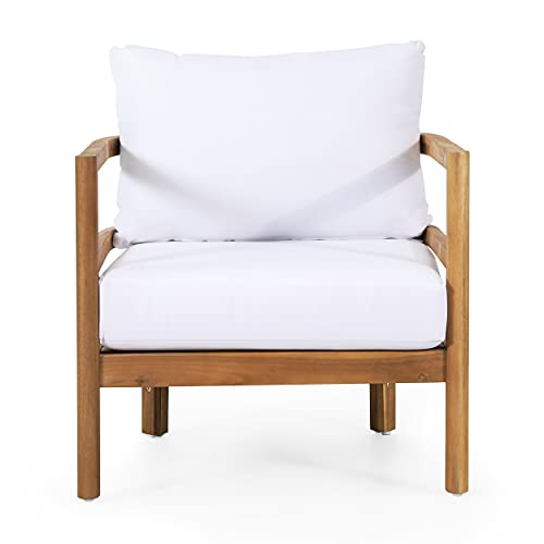 Christopher Knight Home 318049 Ellendale Club Chair, Teak + White