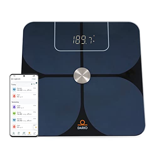 Dario Wireless Digital Body Weight Scale for Weight Management - Track Your Body Weight Loss with a Smartphone - Monitor Weight & Food Intake Progress Overtime with Your Dario App