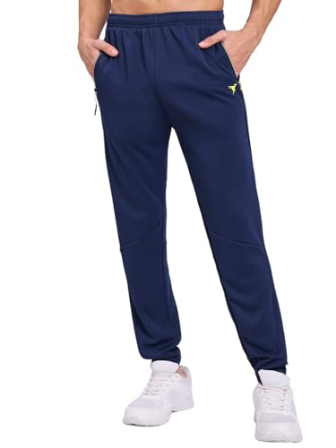 Image of TECHNOSPORT Mens Polyester Slim Fit Activewear Track Pant with SPF50+ for Running, Workout Wear Antimicrobial & Quick Dry