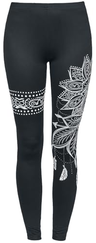 Gothicana by EMP Femme Legging Noir avec imprimé Mandala XL