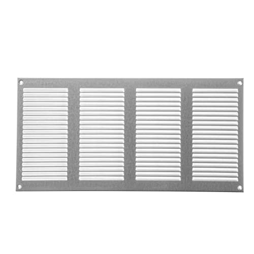400 x 200 mm / 40 x 20 cm rejilla de ventilación de acero para techo y pared lateral - HVAC - con protección contra insectos (40 x 20 cm, galvanizado) Cover