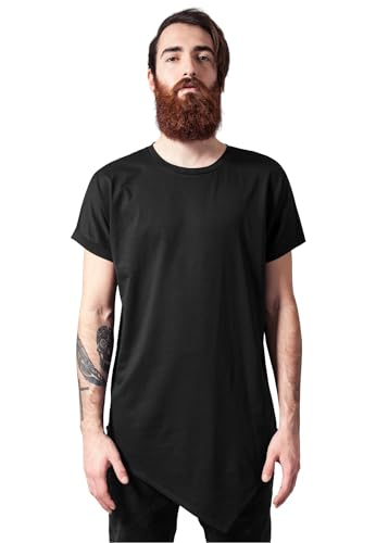 Urban Classics Asymetric Long tee Camiseta, Negro (Black 7), L para Hombre