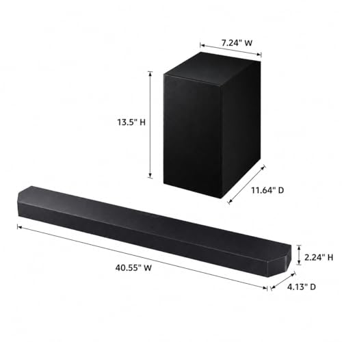 Image of 3.1.2 Channel Soundbar with Wireless Subwoofer for TV, Dolby Atmos & DTS Virtual:X Home Theater Audio System, Q-Symphony Compatible, HDMI eARC, 4K Video Pass-Through, Bluetooth, Titan Black