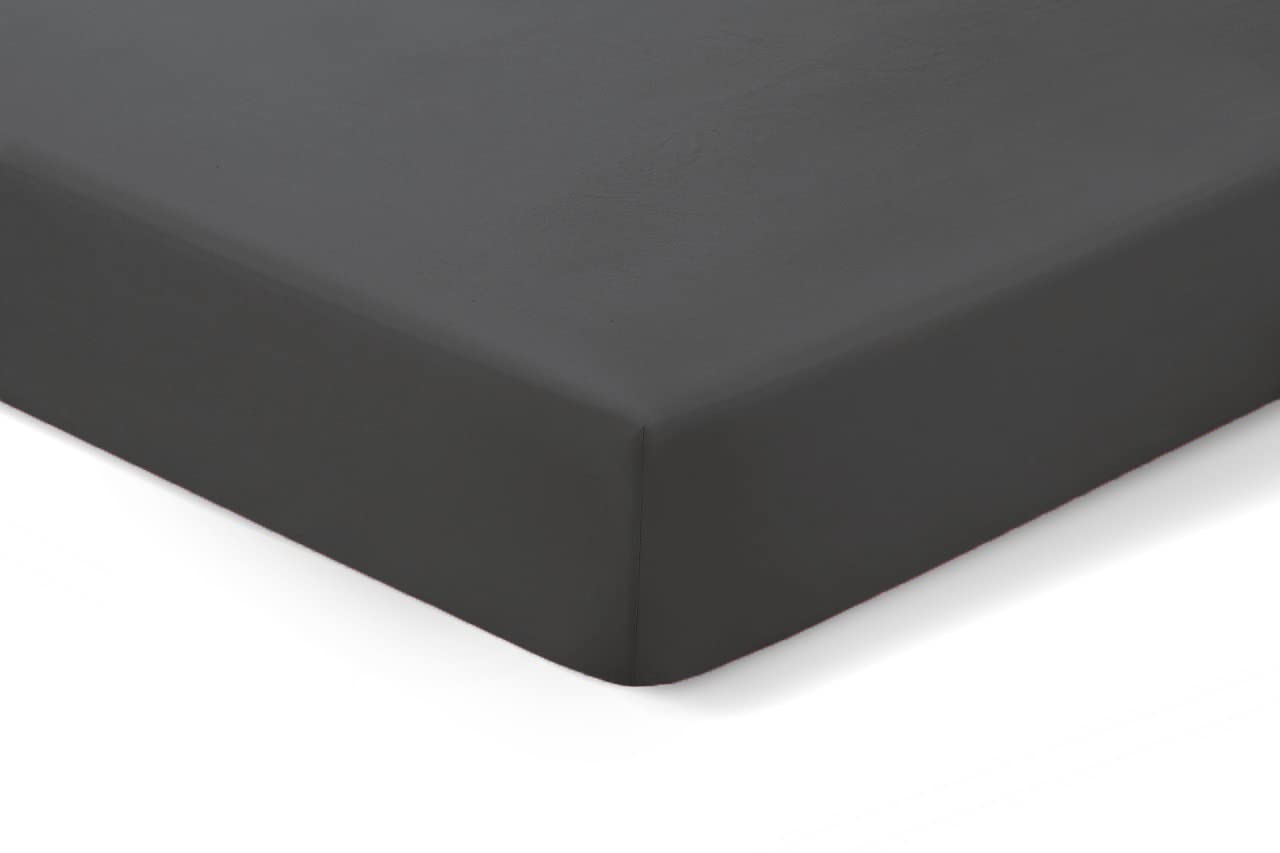 Deep Fitted Non Iron Percale Fitted Sheet 30Cm/12Inch Deep Fitted Bed Sheet (Dark Gray, Super King)