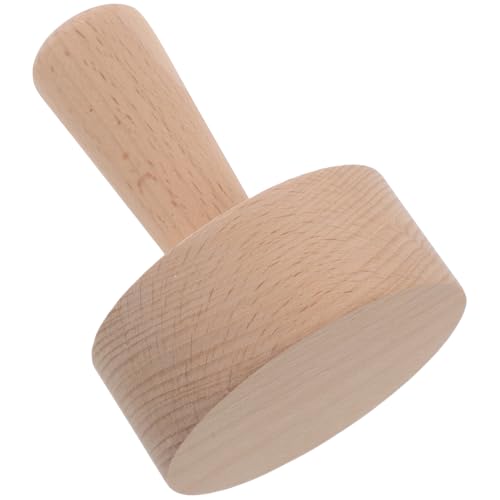 ANDRESLAD Molde para Tartas de Fruta con Prensa de Madera Herramienta Antiadherente para Repostería Molde Redondo para Tartaletas y Tartas de Huevo para Uso Doméstico y Profesional