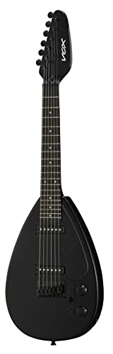 VOX Guitare électrique, mini, Mark III, Teardrop, 2 bobines simples, Solid Black - Les Beatles, Paul McCartney, John Lennon, RIngo Starr, George Harrison VOX Guitare électrique, mini, Mark III, Teardrop, 2 bobines simples, Solid Black – Image 3