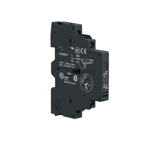 Protector de motor Gv GVAE11 con bloque de contacto auxiliar lateral GVAN11 1NO1NC