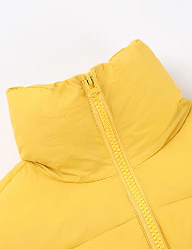 UANEO Cropped Puffer Vest Women Zip Up Stand Collar Sleeveless Padded Crop Puffy Vests