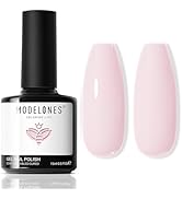 Modelones Pink Gel Nail Polish, 15 ML Baby Pink Polish Light Soft Pastel Soap Nail Polish Soak Of...