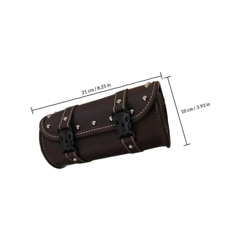 2 piezas Bolsa de Herramientas Lateral para Motocicleta, Bolsa Sillín de Almacenamiento, Marrón Profundo, Accesorios para Motocicleta, Organizador para Viajes y Paseos al Aire Libre miniatura 2
