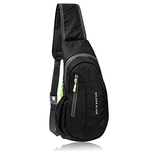 Corpower Mochila de Pecho Sling Bag Bolsa de Pecho, Bolso Pecho Hombre Bandolera, Impermeable Ligero Bolso Mochila, Puerto Crossbody para Hombres/Mujeres, Mochila de Viaje para Acampar, Senderismo