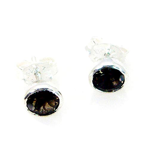 Pendientes de cuarzo ahumado de plata un regalo de joyería para niñas y mujeres