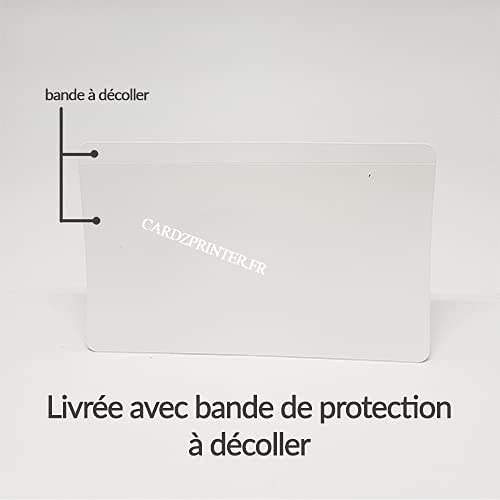 Protection adhésive transparente pour carte plastique PVC 86 * 54mm (overlay) CZPB-D002-T01 Cardzprinter - Lot de 50
