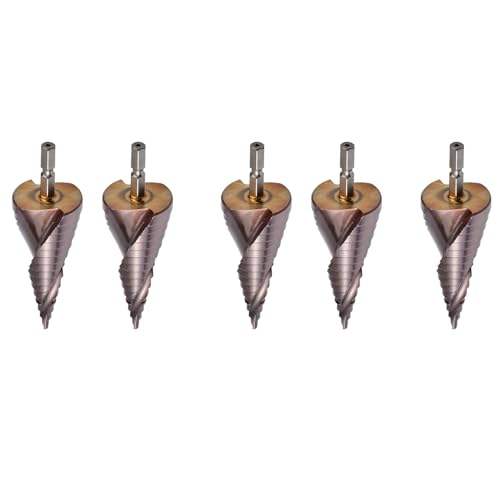 Sxmrmnx Juego de 5 brocas de cono de cobalto M35 HSS Co de 4 a 32 mm, para madera, acero inoxidable, metal, juego de herramientas hexagonales
