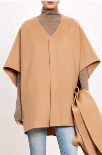 WRAP-Autumn Winter Woolen Cape For Women Double-Sided Soft Cashmere Short Over Coat Shawl4